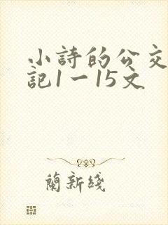 小诗的公交车日记1一15文