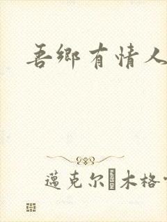 吾乡有情人小说