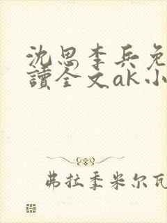 沈思李兵免费阅读全文ak小说