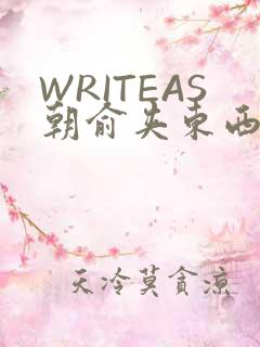WRITEAS朝俞夹东西