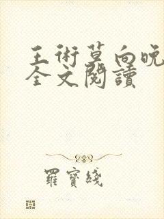 王术莫向晚小说全文阅读