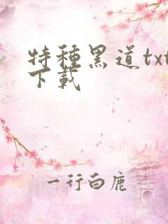 特种黑道txt下载