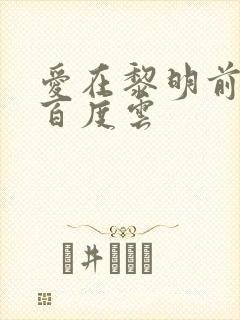 爱在黎明前降落百度云