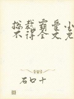 总裁霸爱小妻惹不得全文免费阅读