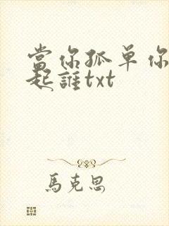 当你孤单你会想起谁txt