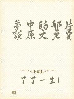 梦中的那片海小说原文免费阅读