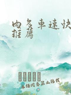 肉多车速快的书推荐