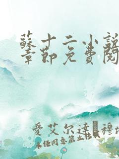 苏十二小说最新章节免费阅读全文