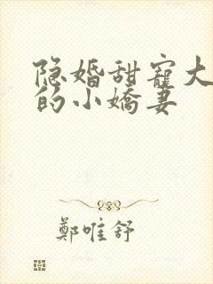 隐婚甜宠大财阀的小娇妻