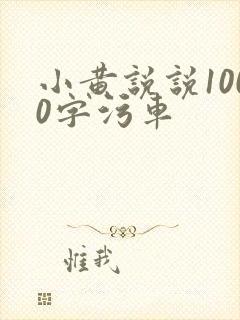 小黄说说1000字污车