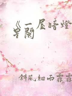 《一屋暗灯》宋星阑