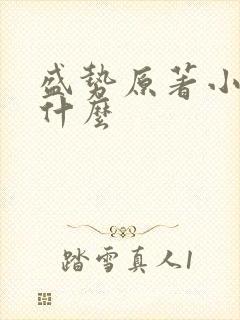 盛势原著小说叫什么