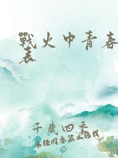 战火中青春演员表