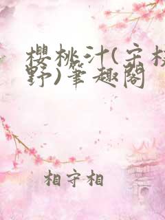 樱桃汁(宋枝江野)笔趣阁