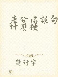 老公你说句话啊什么梗