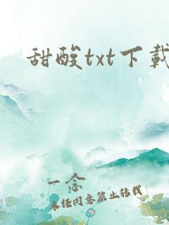 甜酸txt下载