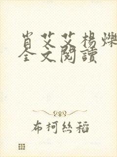 肖艾艾杨烁小说全文阅读