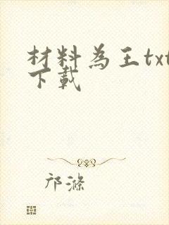 材料为王txt下载