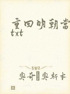 重回明朝当皇帝txt