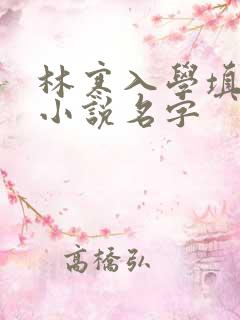 林寒入学填未婚小说名字