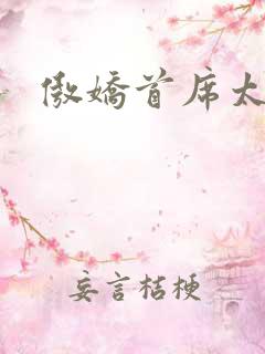 傲娇首席太腹黑