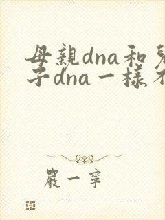 母亲dna和儿子dna一样不