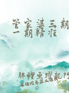 管家婆三期必开一期精准