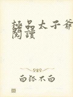 极品太子爷全文阅读