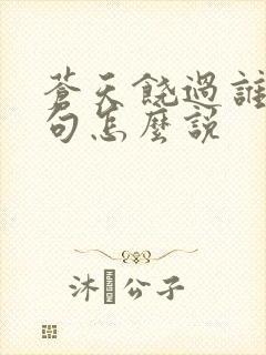 苍天饶过谁上一句怎么说