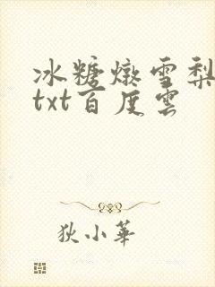 冰糖炖雪梨小说txt百度云