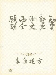 顾西洲许知意小说全文免费阅读