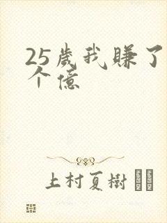 25岁我赚了3个亿