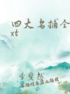 四大名捕全集txt