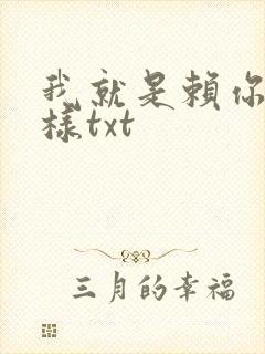 我就是赖你 怎样txt