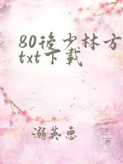 80后少林方丈txt下载
