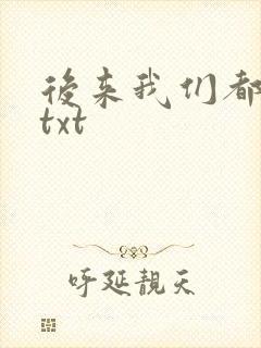 后来我们都哭了txt