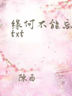 缘何不能忘记你txt