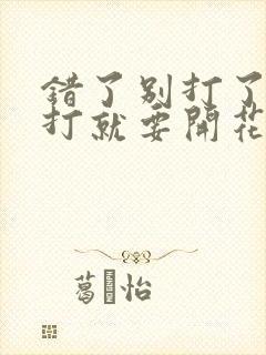 错了别打了 再打就要开花了