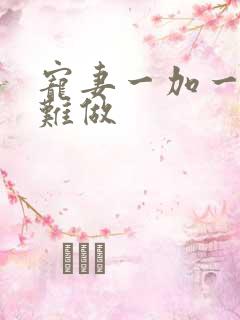 宠妻一加一老婆难做