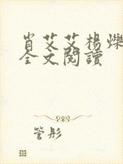 肖艾艾杨烁小说全文阅读