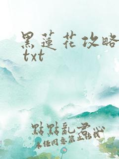 黑莲花攻略手册 txt