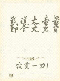 武道大帝最新章节全文免费阅读