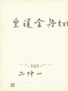 皇道金丹txt