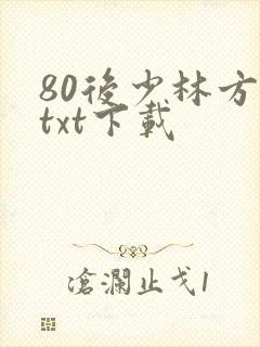 80后少林方丈txt下载