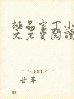 极品家丁小说全文免费阅读