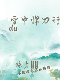 雪中悍刀行sodu