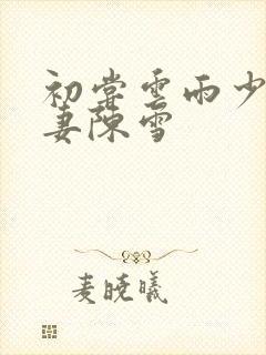 初尝云雨少妇人妻陈雪