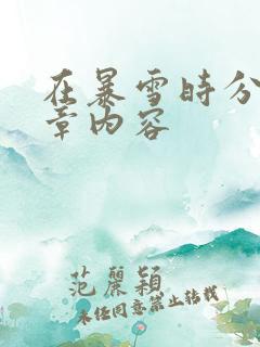 在暴雪时分54章内容