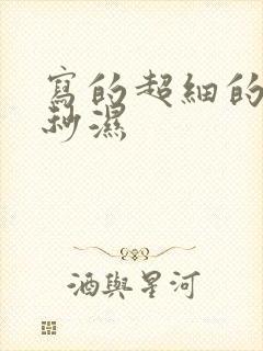 写的超细的开车秒湿