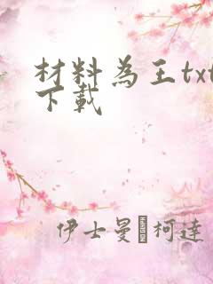 材料为王txt下载